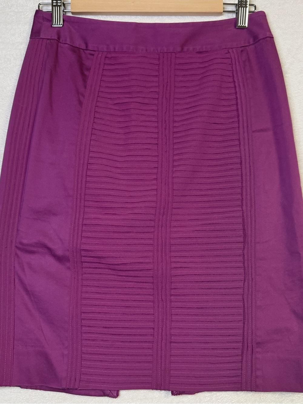 White House Black Market Purple Ribbed-Panel Pencil Skirt